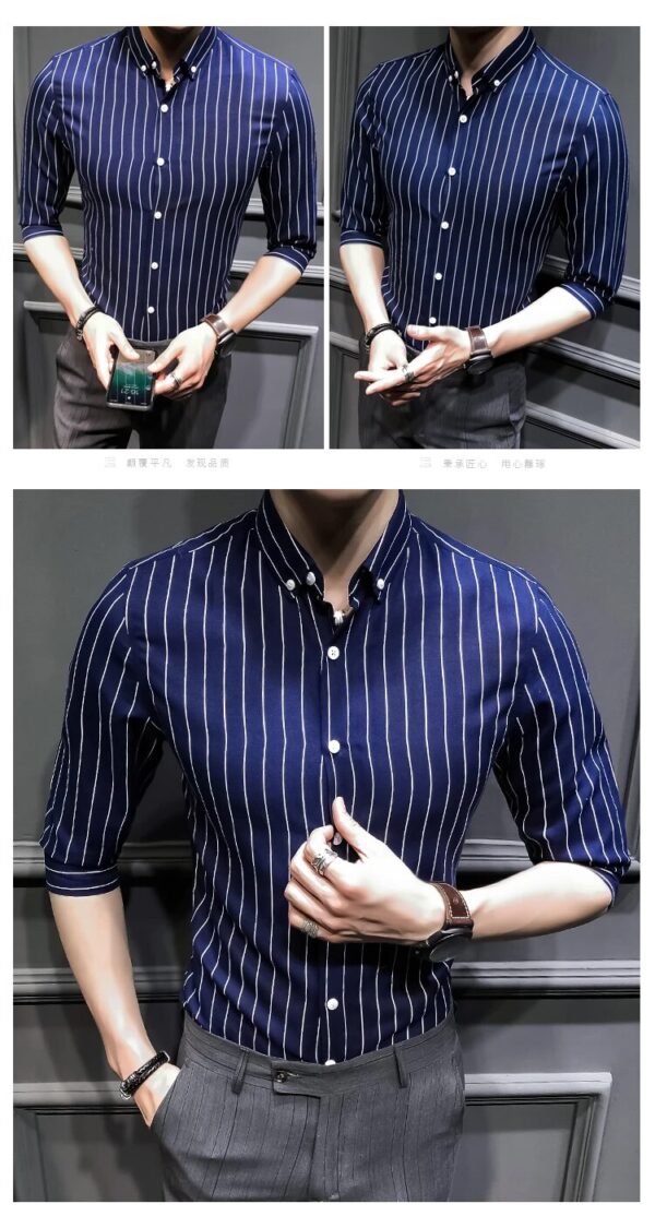 2023 New Shirts for Men Clothing Korean Slim Fit Half Sleeve Shirt Men Casual Plus Size Business Formal Wear Chemise Homme 5XL-M - Image 23