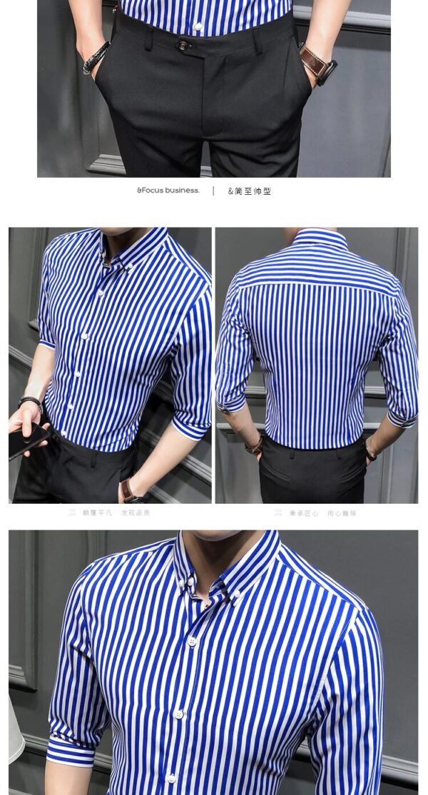 2023 New Shirts for Men Clothing Korean Slim Fit Half Sleeve Shirt Men Casual Plus Size Business Formal Wear Chemise Homme 5XL-M - Image 21