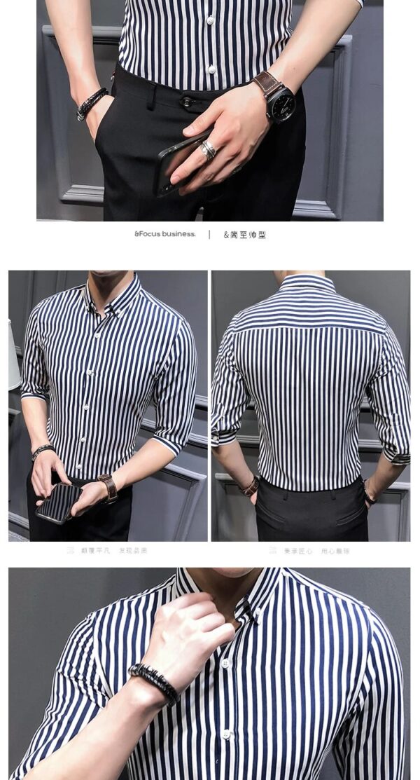 2023 New Shirts for Men Clothing Korean Slim Fit Half Sleeve Shirt Men Casual Plus Size Business Formal Wear Chemise Homme 5XL-M - Image 14