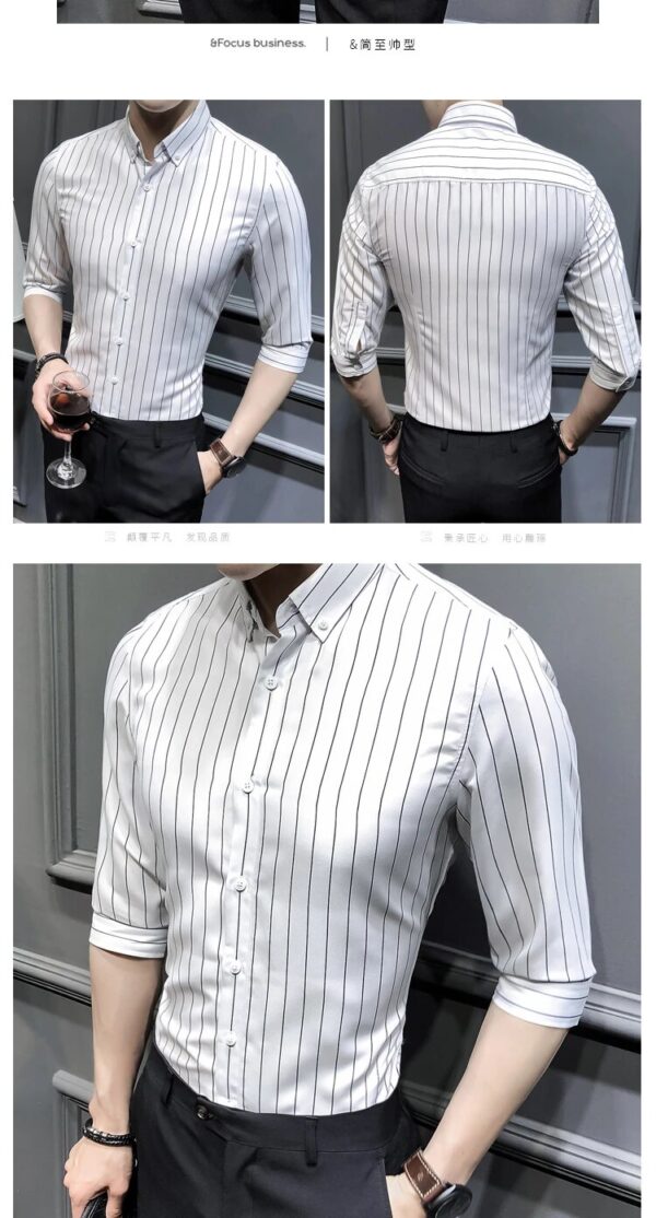 2023 New Shirts for Men Clothing Korean Slim Fit Half Sleeve Shirt Men Casual Plus Size Business Formal Wear Chemise Homme 5XL-M - Image 16