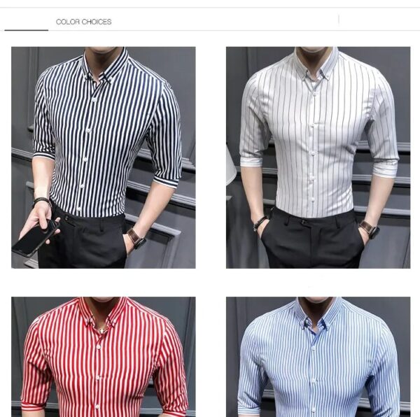 2023 New Shirts for Men Clothing Korean Slim Fit Half Sleeve Shirt Men Casual Plus Size Business Formal Wear Chemise Homme 5XL-M - Image 13