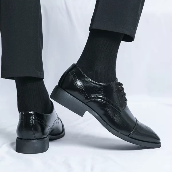 Men Leather Shoes Italian New Business Dress Shoes Luxury Fashion Casual Shoes High Quality Black Classic Gentleman Wedding Shoe - Image 22