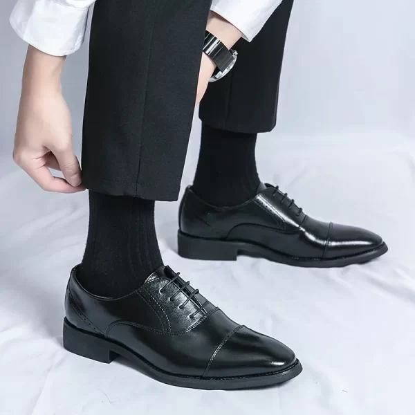 Men Leather Shoes Italian New Business Dress Shoes Luxury Fashion Casual Shoes High Quality Black Classic Gentleman Wedding Shoe - Image 13