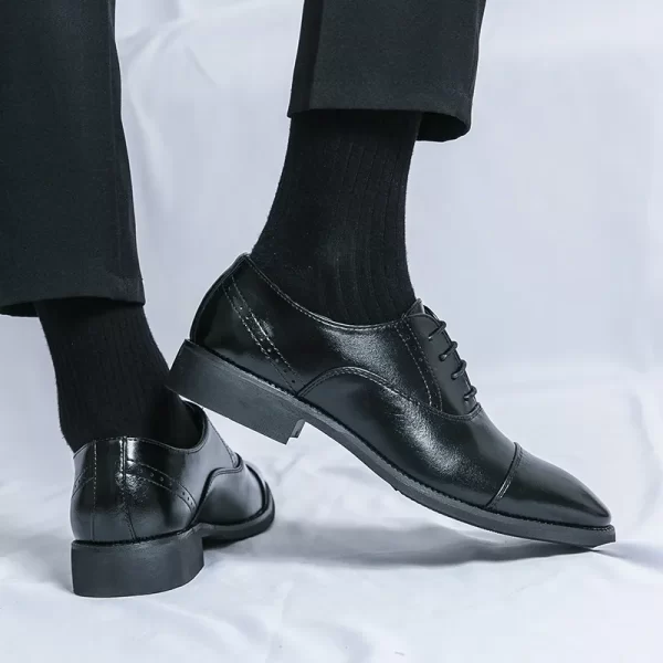 Men Leather Shoes Italian New Business Dress Shoes Luxury Fashion Casual Shoes High Quality Black Classic Gentleman Wedding Shoe - Image 14