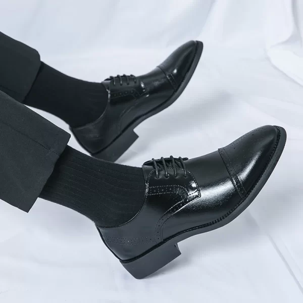 Men Leather Shoes Italian New Business Dress Shoes Luxury Fashion Casual Shoes High Quality Black Classic Gentleman Wedding Shoe - Image 23