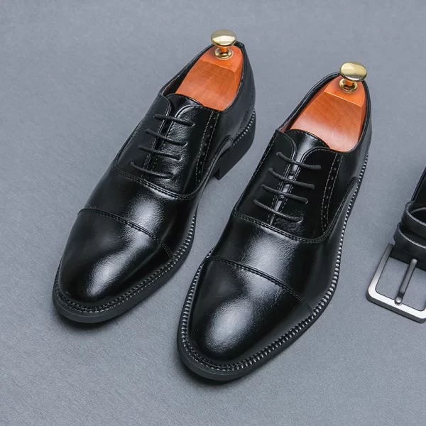 Men Leather Shoes Italian New Business Dress Shoes Luxury Fashion Casual Shoes High Quality Black Classic Gentleman Wedding Shoe - Image 5