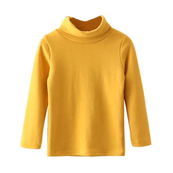 2023 Spring Autumn 2-10T Years Children'S Candy Color Sweet Long Sleeve High Neck Unisex Kids Girl Boy Basic Turtleneck T-Shirt - Image 5