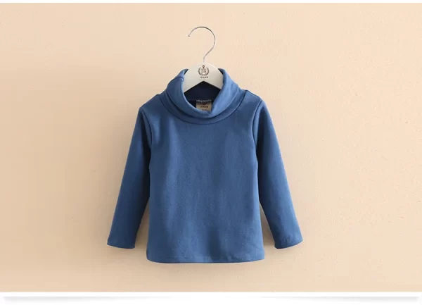 2023 Spring Autumn 2-10T Years Children'S Candy Color Sweet Long Sleeve High Neck Unisex Kids Girl Boy Basic Turtleneck T-Shirt - Image 29