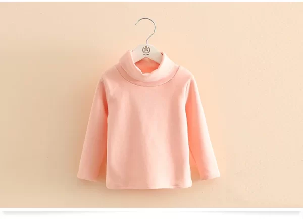 2023 Spring Autumn 2-10T Years Children'S Candy Color Sweet Long Sleeve High Neck Unisex Kids Girl Boy Basic Turtleneck T-Shirt - Image 24