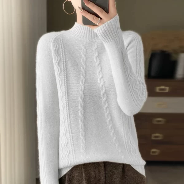 Women's Sweaters Thick Warm Long Sleeve Knitted Jacquard Jumpers Polo Collar Pullovers New Arrivals Wool Clothes Fashion Trends - Image 15