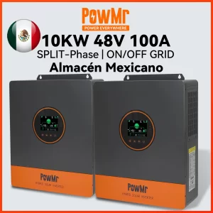 PowMr Split Phase Hybrid Solar Inverter 48V 10KW with ON Grid OFF Grid 120V 208V 240V MPPT 100A Max PV Input 5.5KW 500V