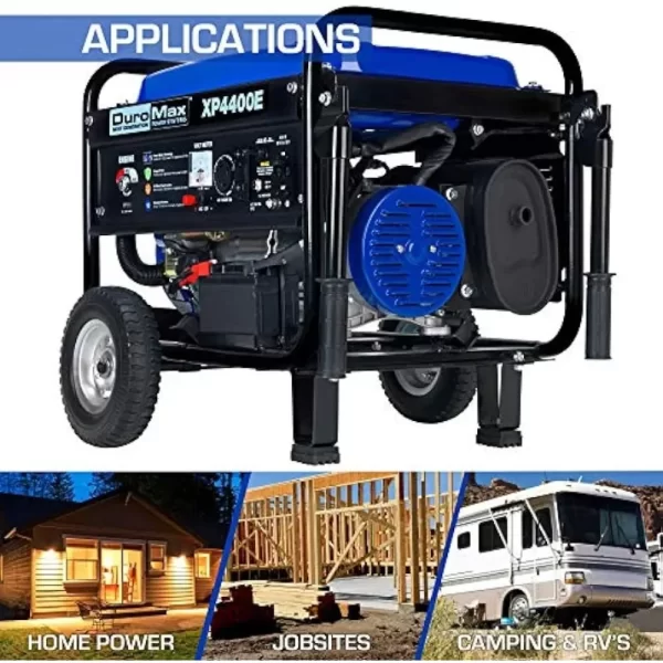 Gas Powered Portable Generator-4400 Watt Electric Start-Camping & RV Ready, 50 State Approved, Blue/Black - Image 4