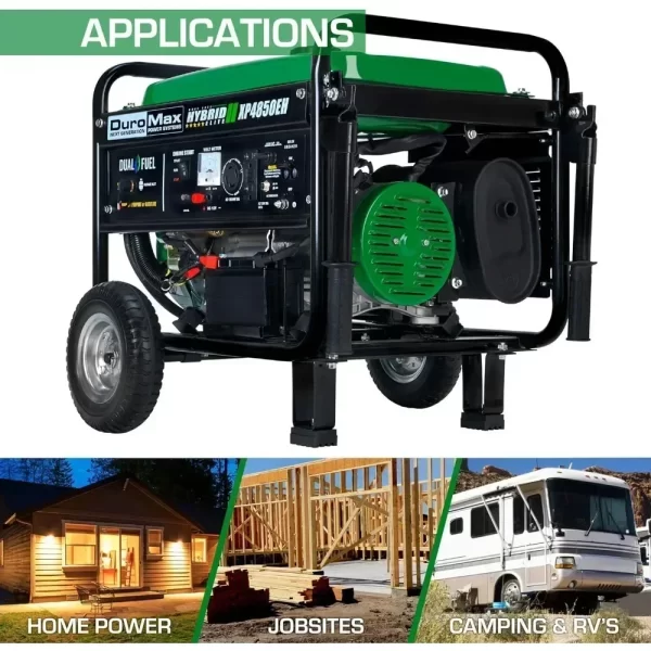 XP4850EH Generator-4850 Watt Gas  Start-Camping & RV Ready, 50 State Approved Dual Fuel Portable Generator, Green - Image 5