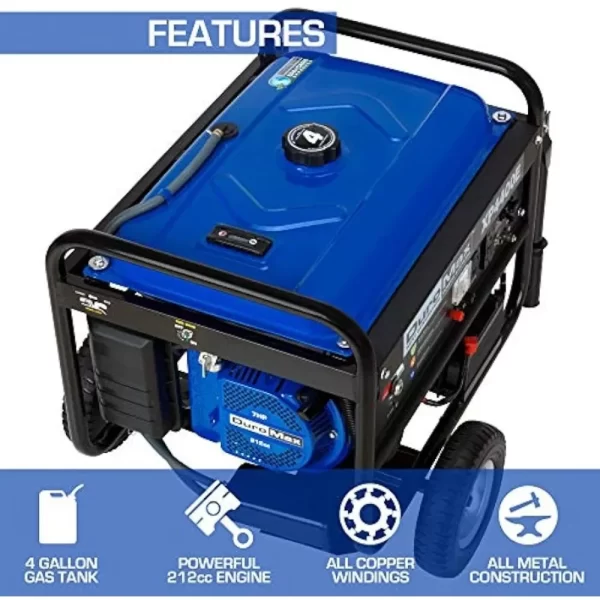 Gas Powered Portable Generator-4400 Watt Electric Start-Camping & RV Ready, 50 State Approved, Blue/Black - Image 2