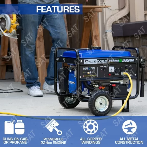 For XP5500EH Electric Start-Camping & RV Ready, 50 State Approved Dual Fuel Portable Generator-5500 Watt Gas or Propane Powered - Image 9